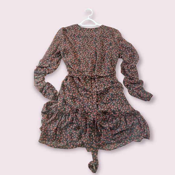 𝅺Acoa Wrap Printed Dress Long Sleeve - Picture 4 of 7